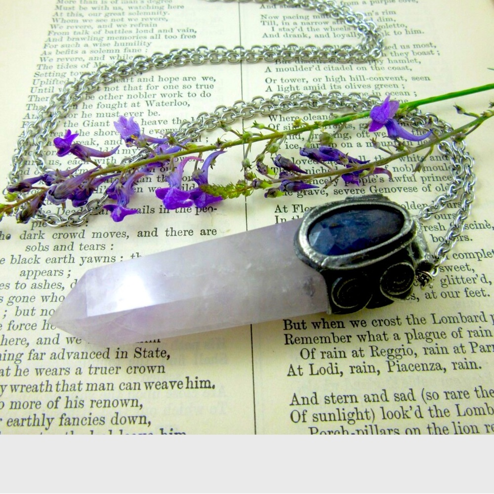 Tanzanite and amethyst crystal